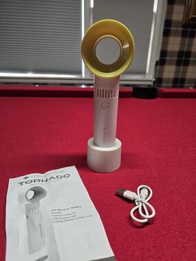Tornado Portable Personal Cooling Fan - White with Yellow Accent
